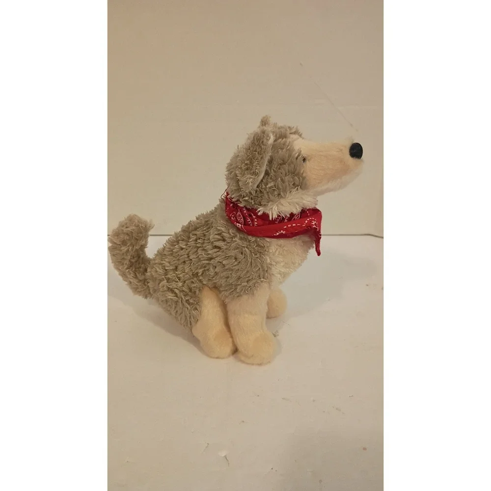 Douglas Cuddle Toys Husky Plush Stuffed Animal Dog with Red Bandana Grey Cream